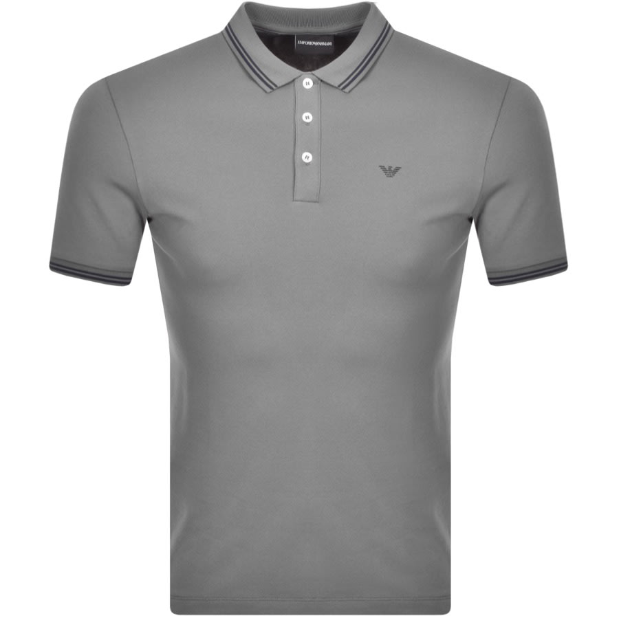 Alternative Image for ProductEmporio Armani Short Sleeved Polo T Shirt Grey1